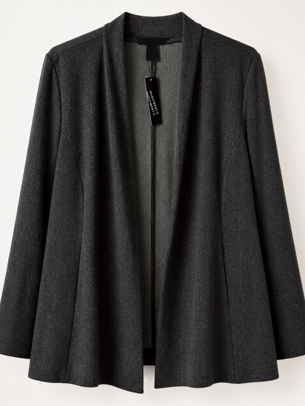 Investments Charcoal Open-Front Blazer Jacket